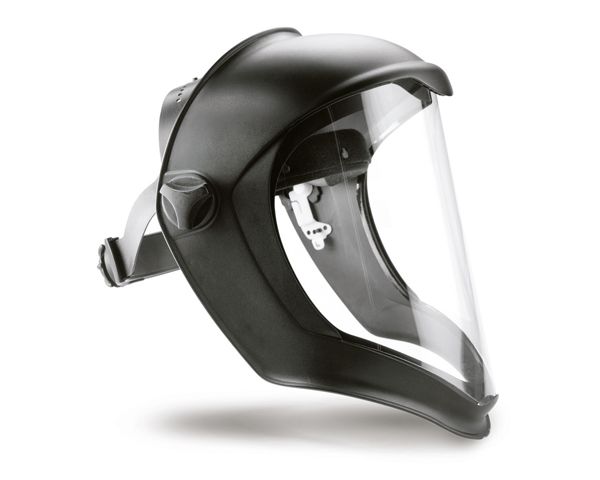 Honeywell Safety Clear PC Face Shield with Brow, Chin Guard , Resistant To Chemical Splashes, Flying Particles