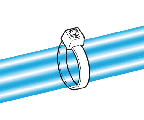 HellermannTyton Cable Tie, , 200mm x 4.6 mm, Natural PA46, Pk-100
