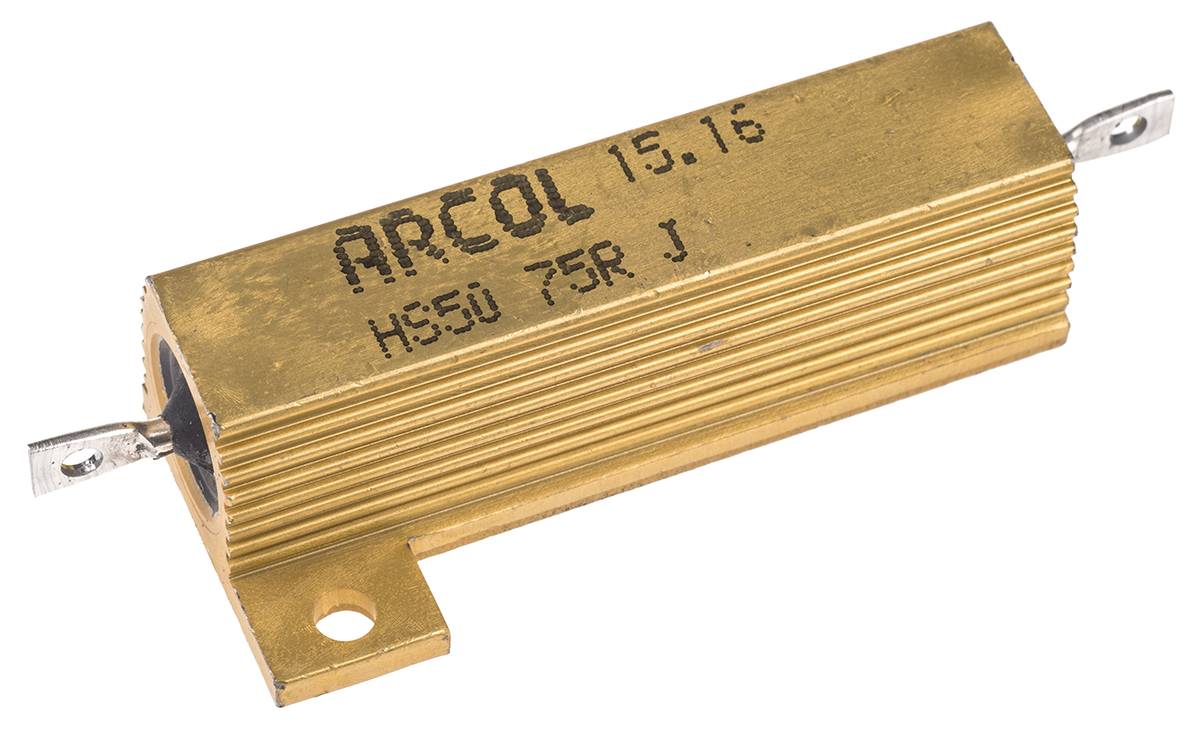 Arcol, 75Ω 50W Wire Wound Chassis Mount Resistor HS50 75R J ±5%