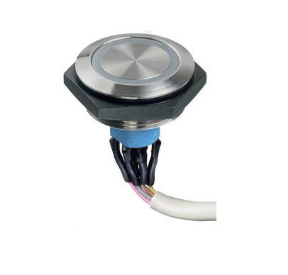 APEM Illuminated Vandal Proof Push Button Switch, Momentary, Panel Mount, 30.2mm Cutout, SPST, Blue LED, 30V dc, IP67