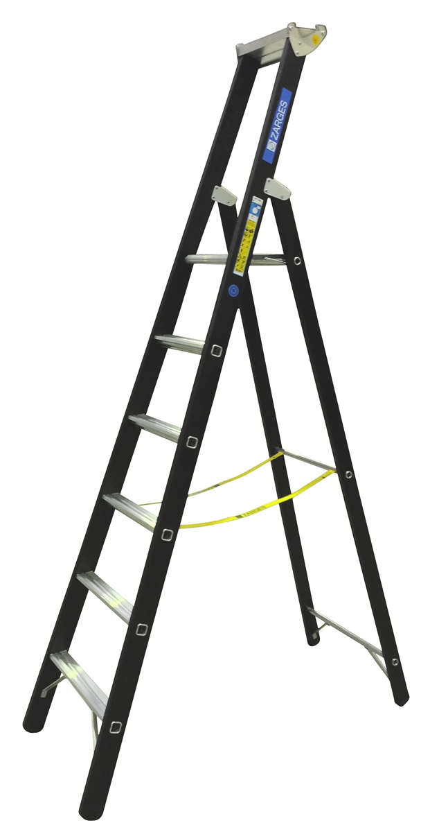 Zarges Aluminium 6 steps Step Ladder, 1.59m platform height