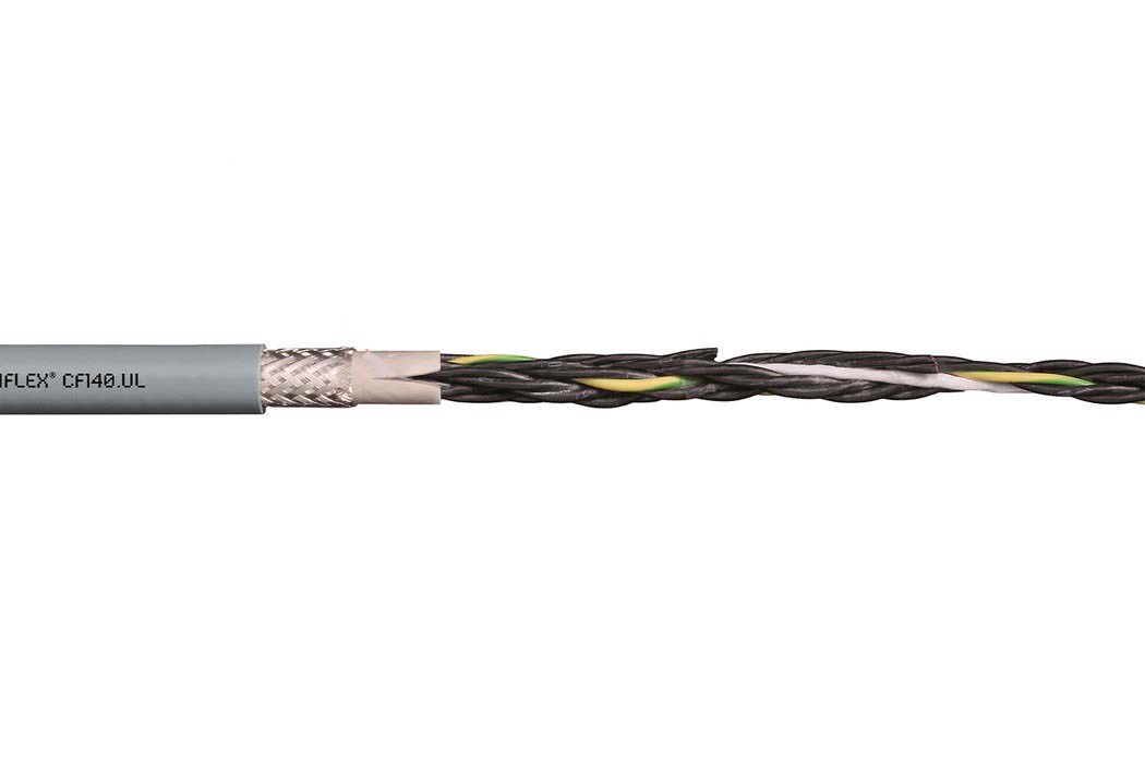 Igus Chainflex CF140.UL Control Cable, 5 Cores, 1.5 mm² 15 AWG, Screened, 10 m, Grey Thermoplastic Elastomer Sheath