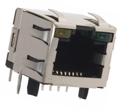 TE Connectivity 2-406549 Series Female RJ45 Connector, PCB Mount, Cat5 Right Angle 1 Port 8 -Way