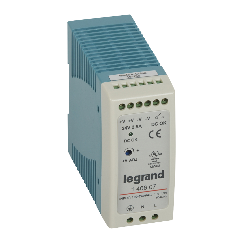 Legrand Switching Power Supply, 1 466 07, 24V dc, 2.5A, 60W, 100 → 240V ac Input Voltage