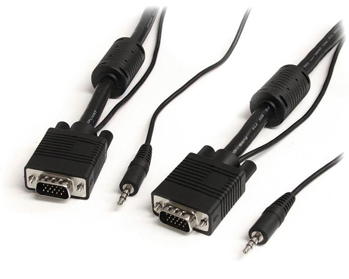 StarTech.com Male 3.5mm Stereo Jack, VGA to Male 3.5mm Stereo Jack, VGA Cable, 5m Black