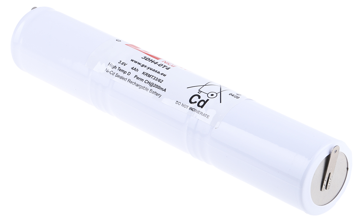 Yuasa 3.6V NiCd Rechargeable Battery Pack, 4Ah - Pack of 1