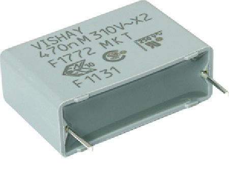 Vishay F1772 Polyester Film Capacitor, 310V ac, ±10%, 1μF, Through Hole