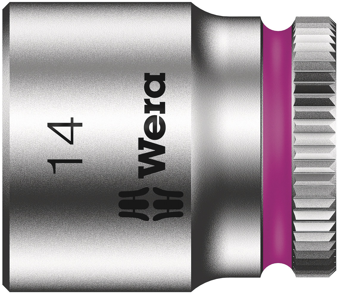 Wera 1/4 in Drive 14mm Standard Socket, 6 point, 23 mm Overall Length