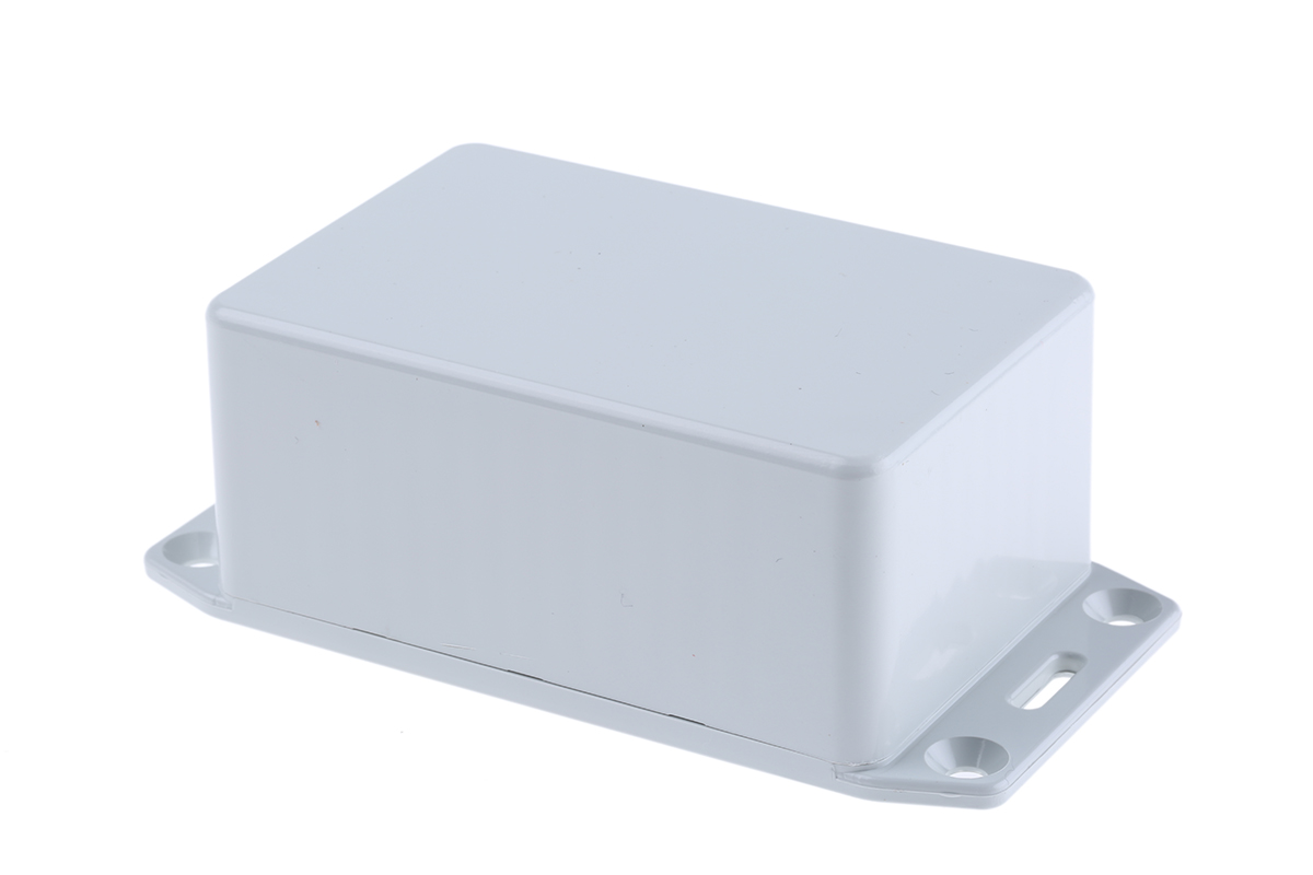 Hammond 1591 Series Grey Flame Retardant ABS Enclosure, IP54, Flanged, Grey Lid, 85 x 56 x 35mm