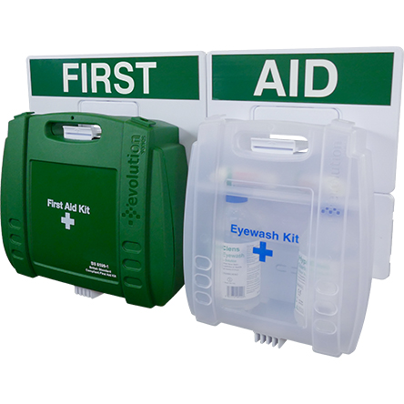 RS PRO First Aid & Eyewash Kit for 100+ Person/People, Wall Mounted