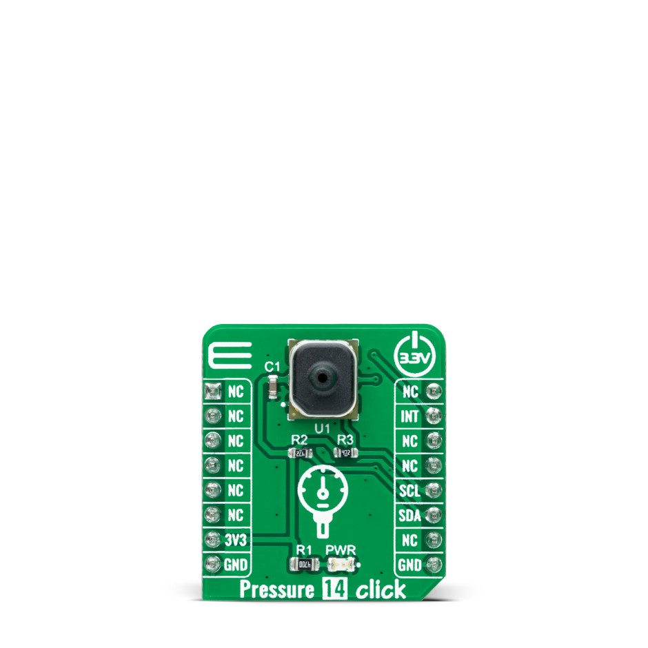 MikroElektronika Pressure 14 Click Pressure Sensor MikroBus Click Board for ABP2LANT060PG2A3XX