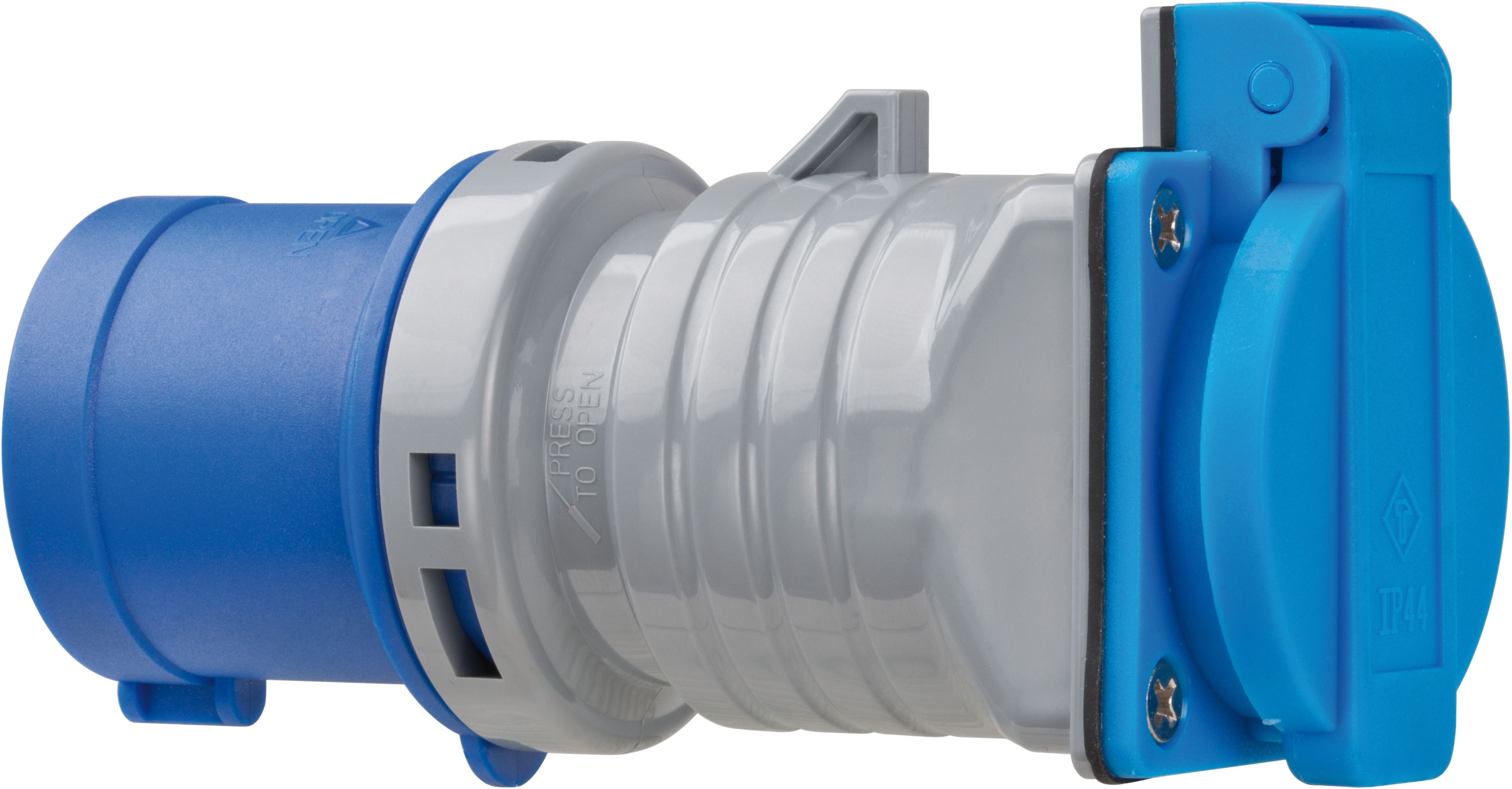 brennenstuhl, 1080 IP54 Blue Cable Mount 3P Industrial Power Connector Adapter Plug, Socket, Rated At 16A, 250 V