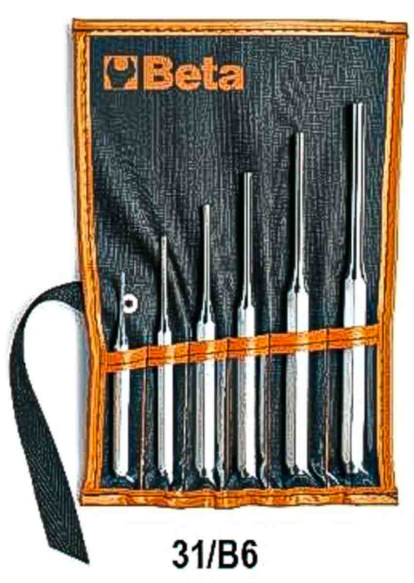 BETA 6-Piece Punch Set, Pin Punch, 2 → 8 mm Shank