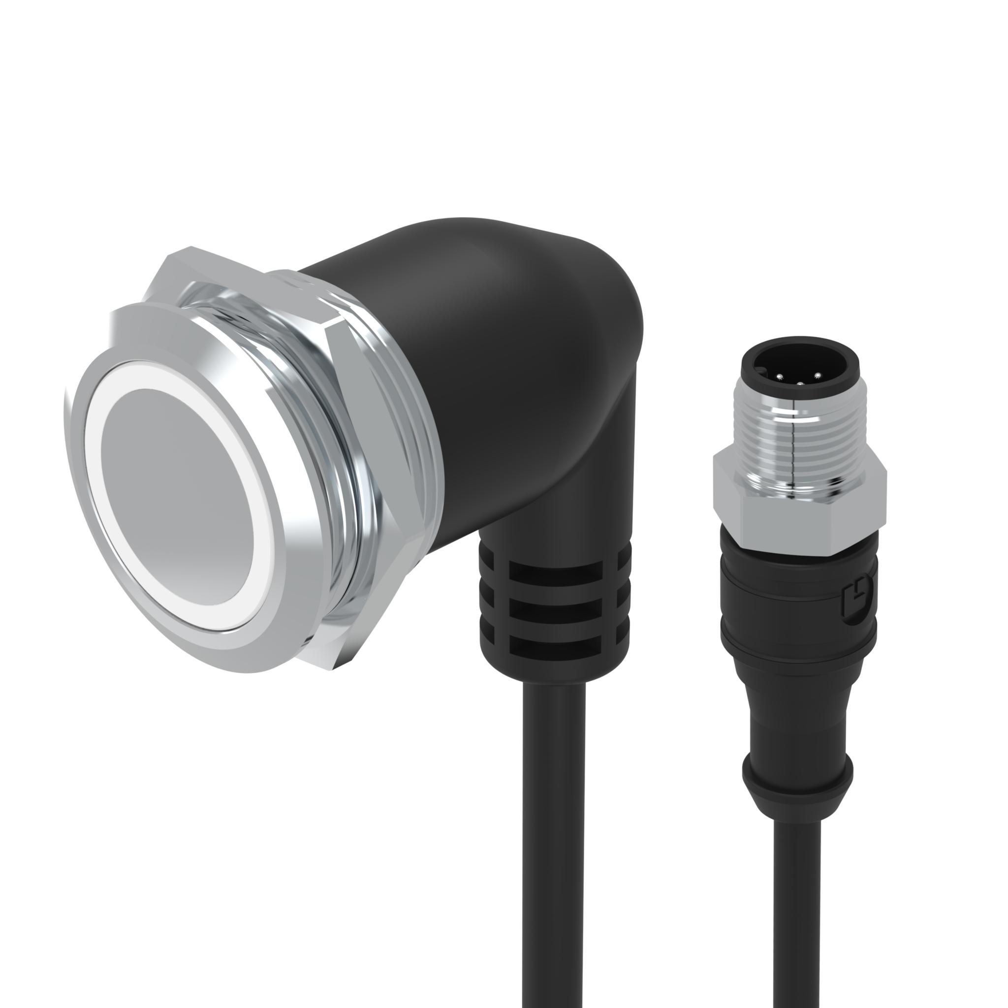 EAO 82 Series Illuminated Push Button Switch, Momentary, Panel Mount, 22mm Cutout, 1CO, White LED, 35V, IP65, IP67