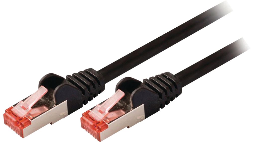 NedisCCGP85, 250mm Cat6, Black RJ45 to Male RJ45 Male, S/FTP, Terminated LSZH, PVC Sheath