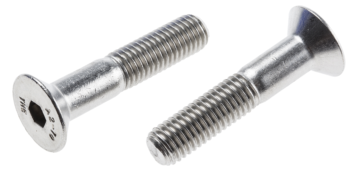 RS PRO Stainless Steel Hex Socket Countersunk Screw, ISO 10642, M10 x 50mm