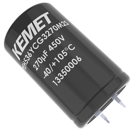 KEMET 150μF Aluminium Electrolytic Capacitor 450V dc, Snap-In - PEH536YBF3150M3