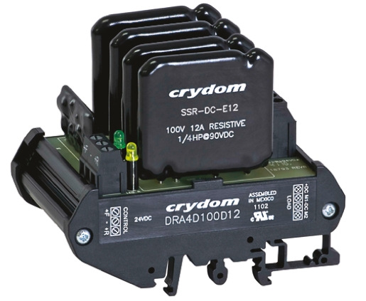 Sensata Crydom DRA4D Series Solid State Interface Relay, 32 V dc Control, 12 A Load, DIN Rail Mount