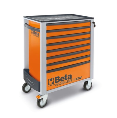 BETA 8 Drawer Thermoplastic (Worktop) Wheeled Roller Cabinet Tools Included