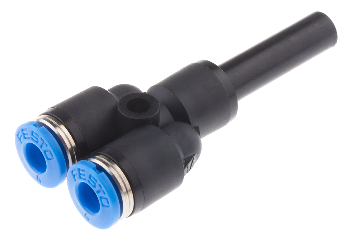 Festo QSY Series Y Tube-to-Tube Adaptor, Push In 6 mm to Push In 4 mm, Tube-to-Tube Connection Style, 130633