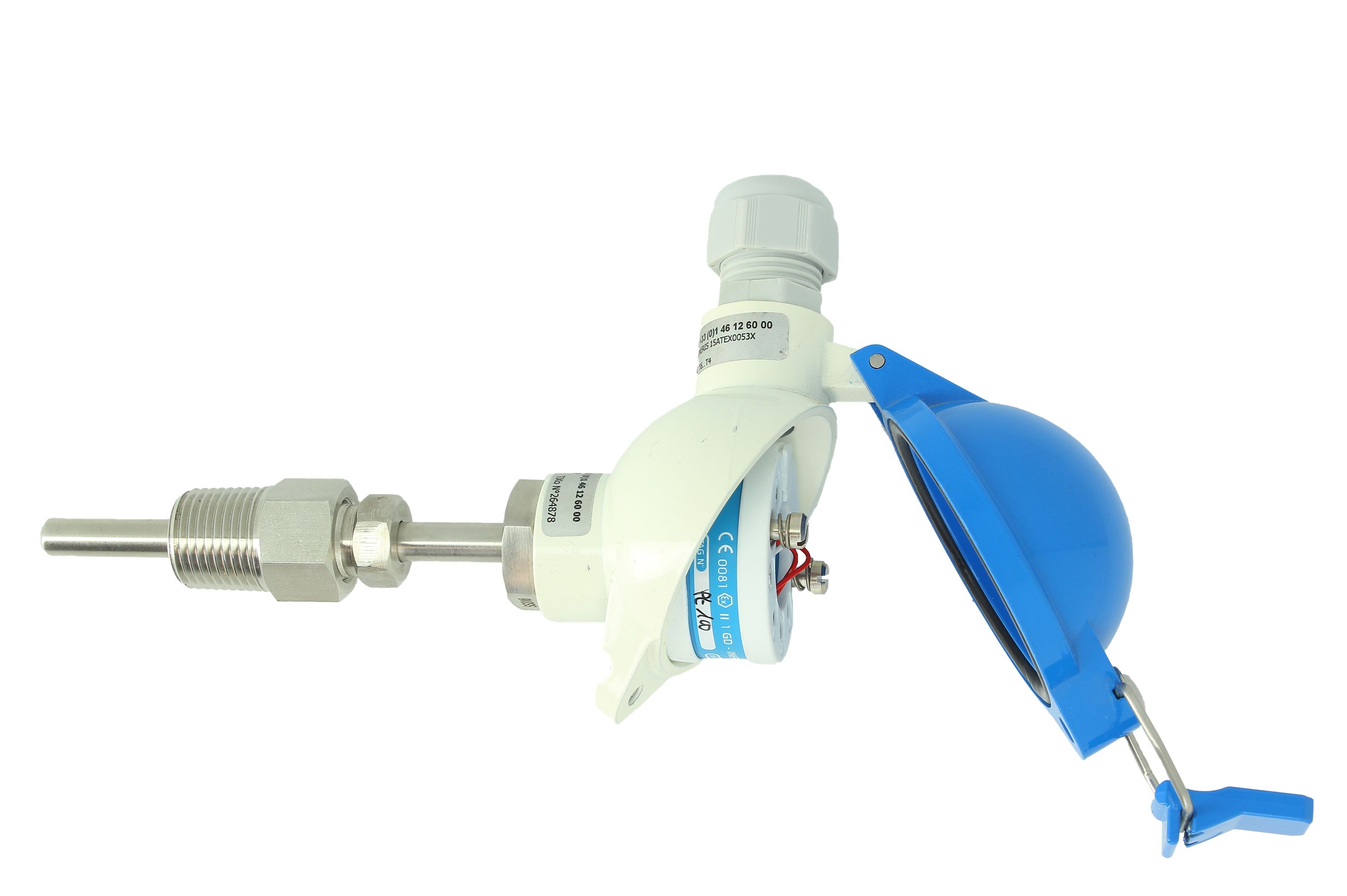 GEORGIN PT100 Temperature Probe, 6mm Dia, 150mm Long, NPT 1/2, +400°C Max