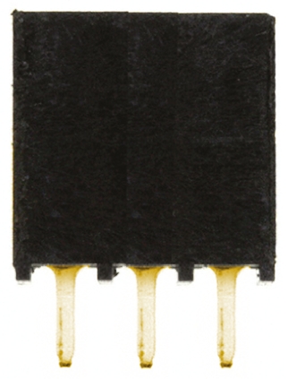Samtec SSQ Series Straight Through Hole Mount PCB Socket, 3-Contact, 1-Row, 2.54mm Pitch, Solder Termination