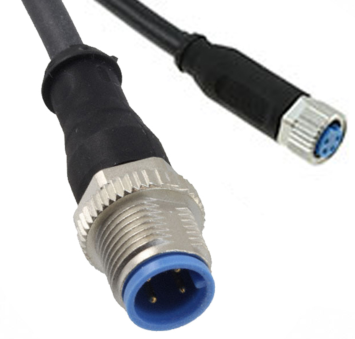 TE Connectivity Female 4 way M8 to Male 4 way M12 Sensor Actuator Cable, 1.5 m
