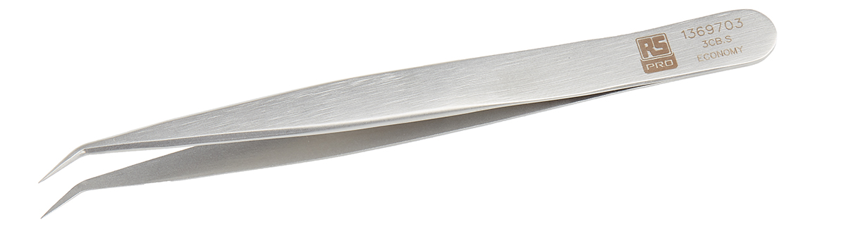 RS PRO 110 mm, Stainless Steel, Tweezers