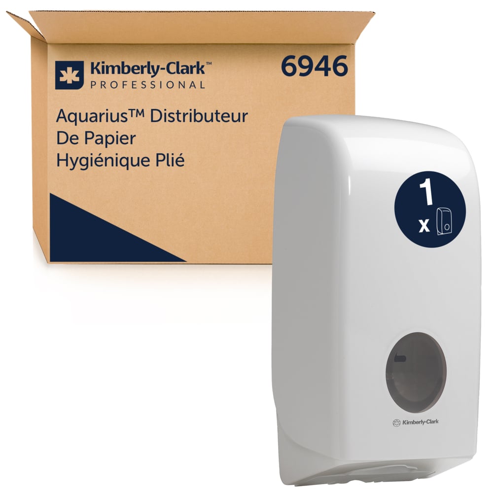 Aquarius White Plastic Toilet Paper Dispenser, 170mm x 350mm x 380mm