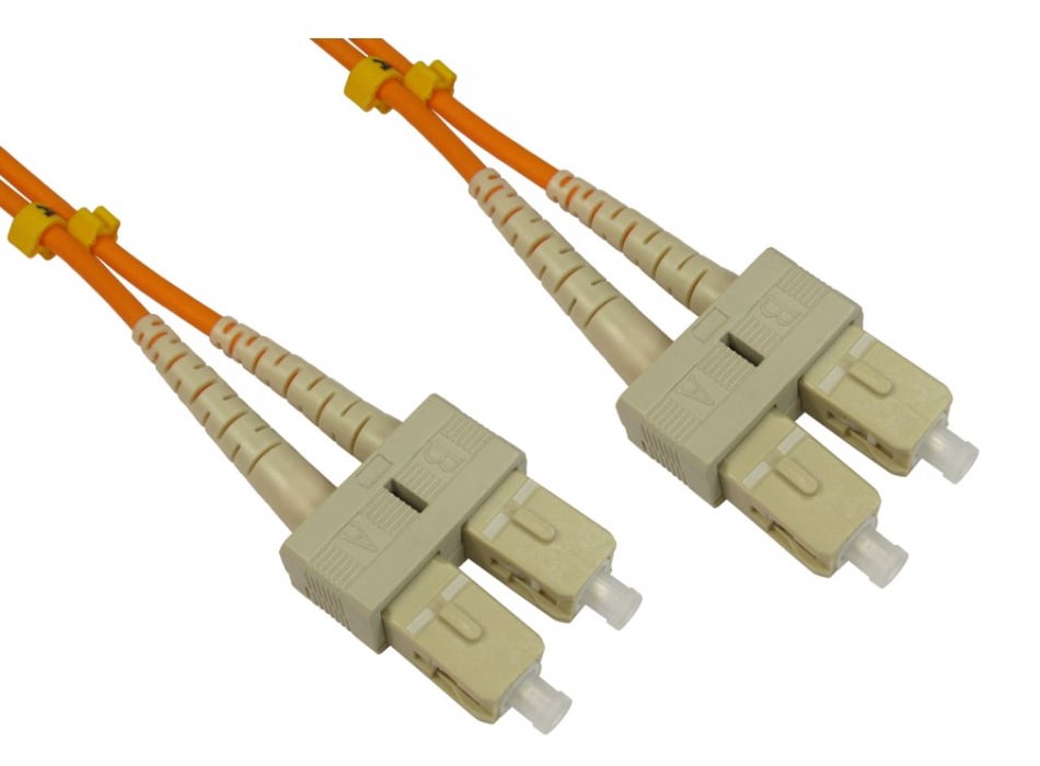 RS PRO SC to SC Duplex Multi Mode OM2 Fibre Optic Cable, 3mm, Orange, 10m