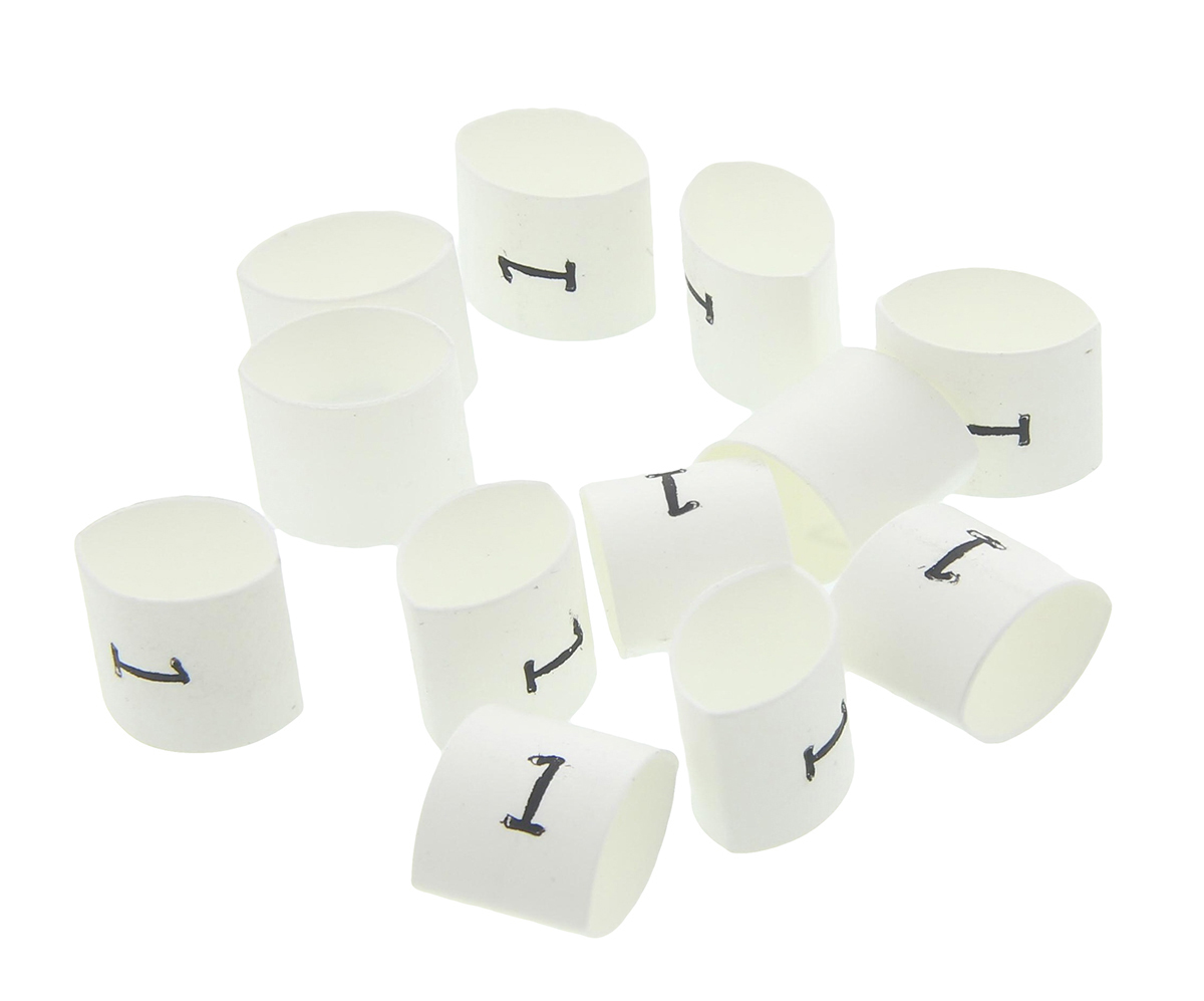 TE Connectivity Heat Shrink Cable Markers, White, Pre-printed "1", 2 → 6mm Cable, TRSA-1019/E/1/1
