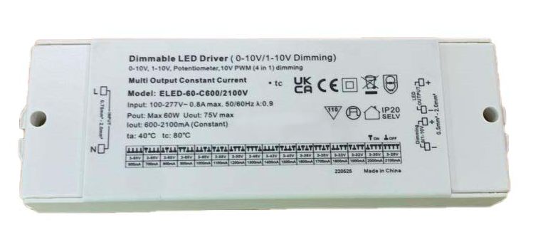 RS PRO Dimmable LED Driver, 3 → 65V Output, 60W Output, 2100mA Output, Constant Current Dimmable