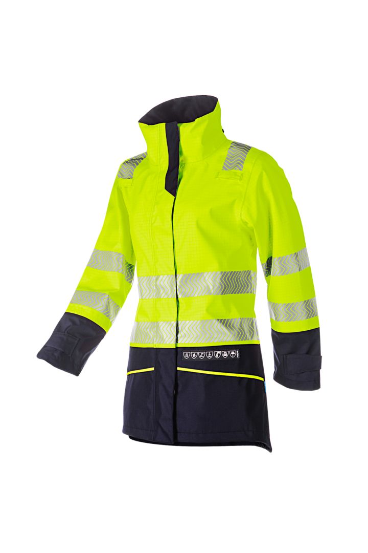 Sioen Uk Yellow/Navy Women Hi Vis Jacket, XXL
