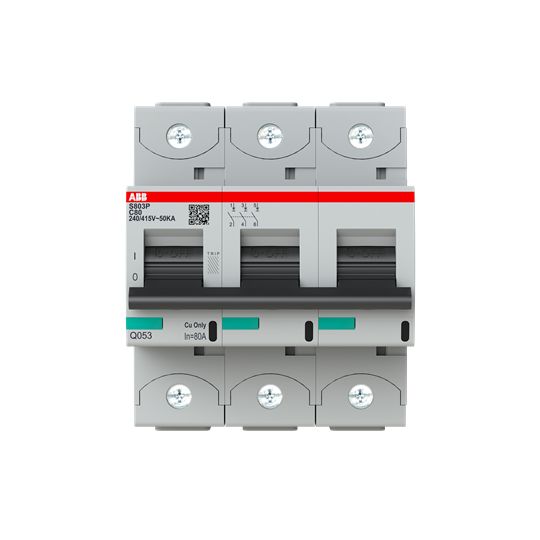 ABB High Performance S800C MCB, 3P, 80A Curve C