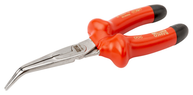 Bahco Long Nose Pliers, 200 mm Overall, Straight Tip, 70mm Jaw