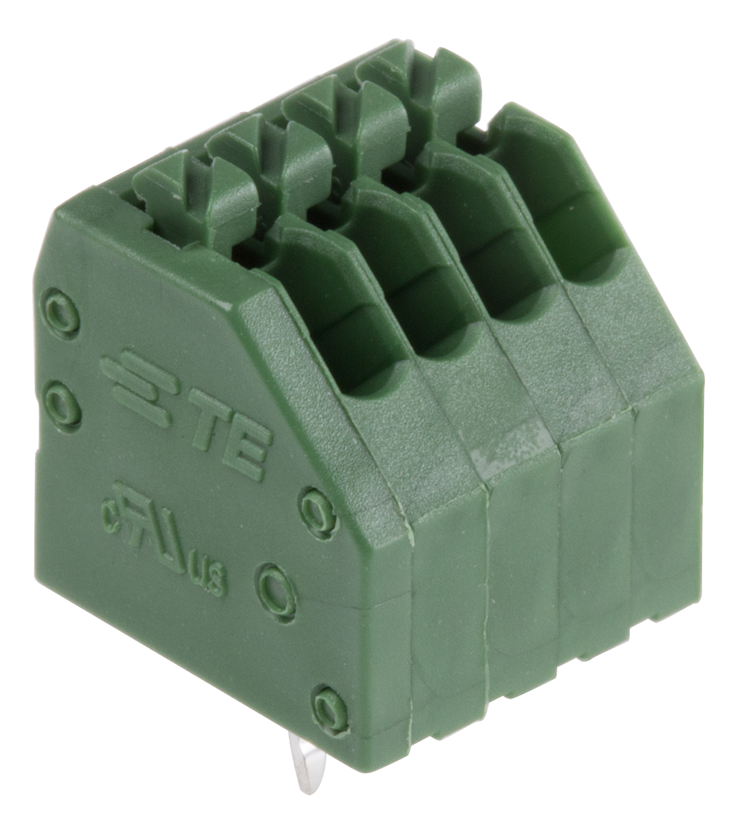 TE Connectivity PCB Terminal Block, 4-Contact, 2.5mm Pitch, Through Hole Mount, 1-Row, Solder Termination