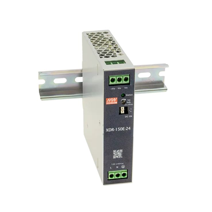 MEAN WELL XDR-150E DIN Rail Power Supply, 85 To 264V ac ac, dc Input, 48V dc Output, 2.6 To 3.25A Output, 124.8 To 156W