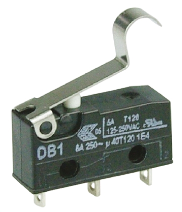 ZF Simulated Roller Lever Micro Switch, Solder Terminal, 6 A @ 250 V ac, SPDT