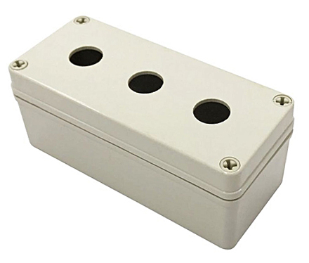 RS PRO Grey Plastic Push Button Enclosure - 3 Hole 22.5mm Diameter