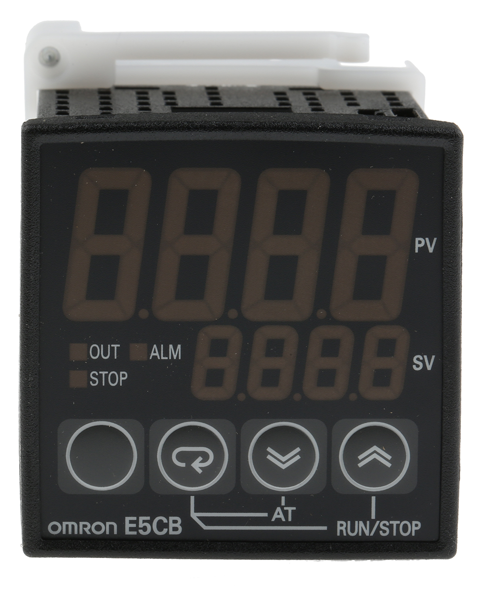 Omron E5CB Panel Mount PID Temperature Controller, 48 x 48mm 1 Input, 1 Output Relay, 100 → 240 V ac Supply Voltage