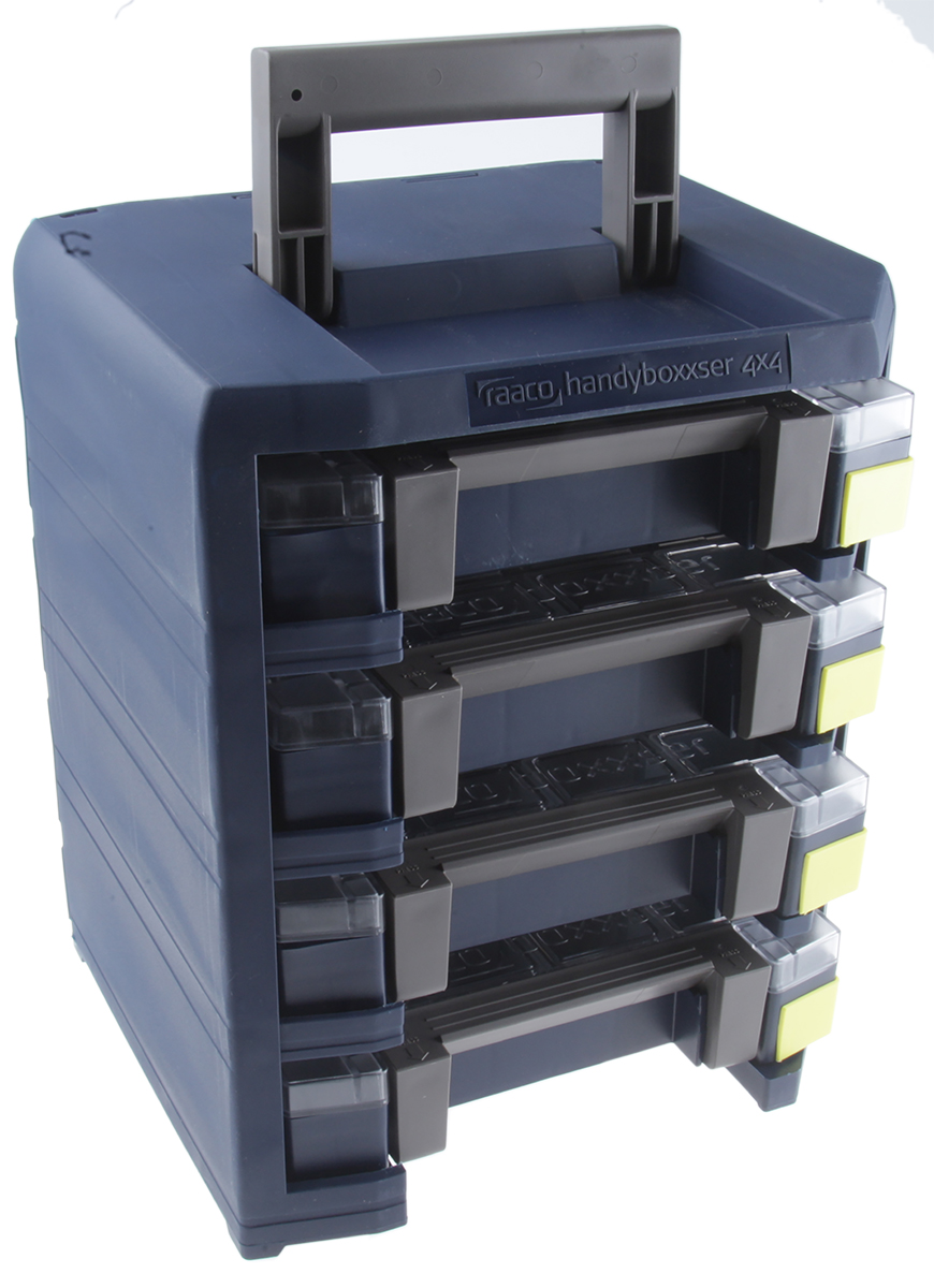 Raaco 4 Cell Blue Compartment Box, 342mm x 290mm x 247mm