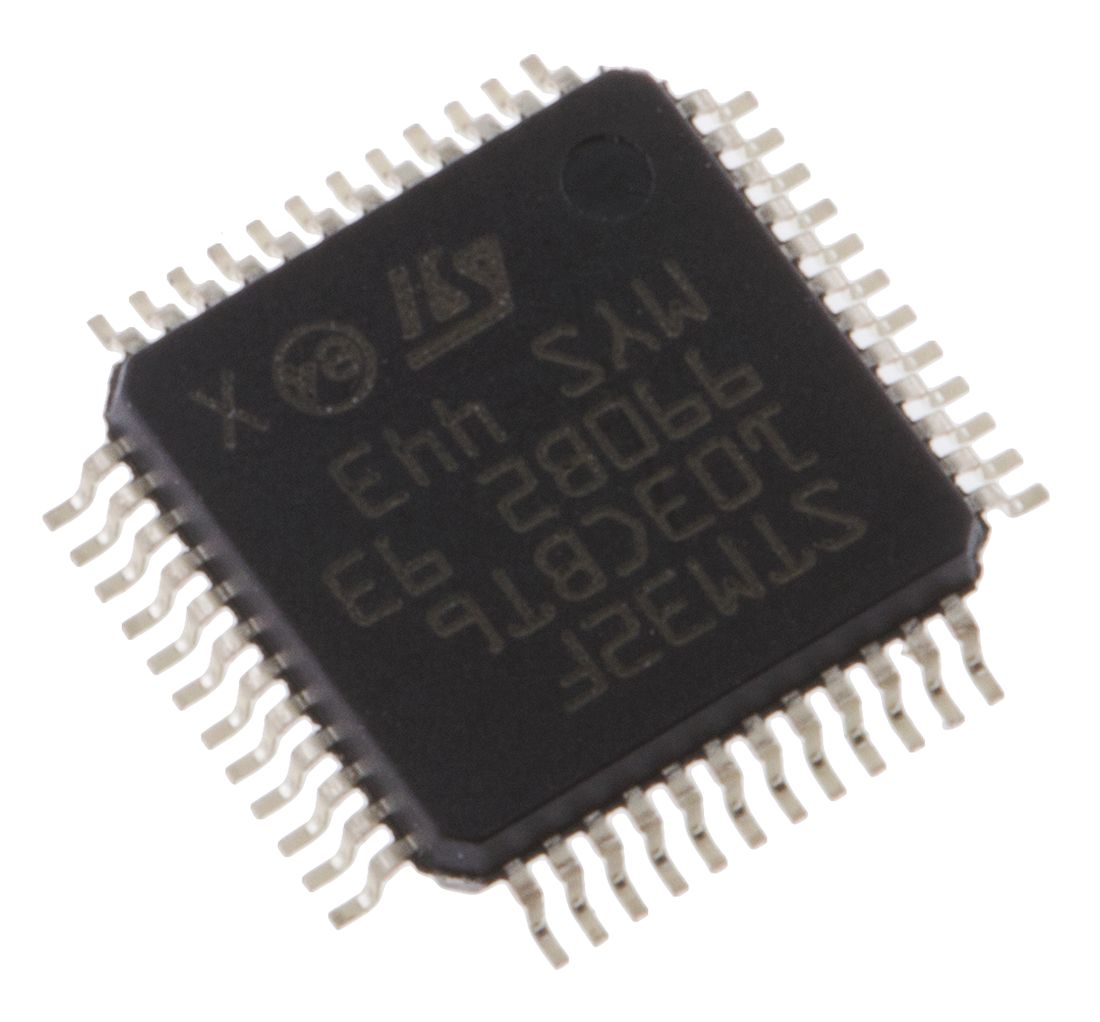 STMicroelectronics, 32 bit ARM Cortex M3, STM32F103CB Microcontroller, 72 MHz, 128kB FLASH, 48-Pin LQFP