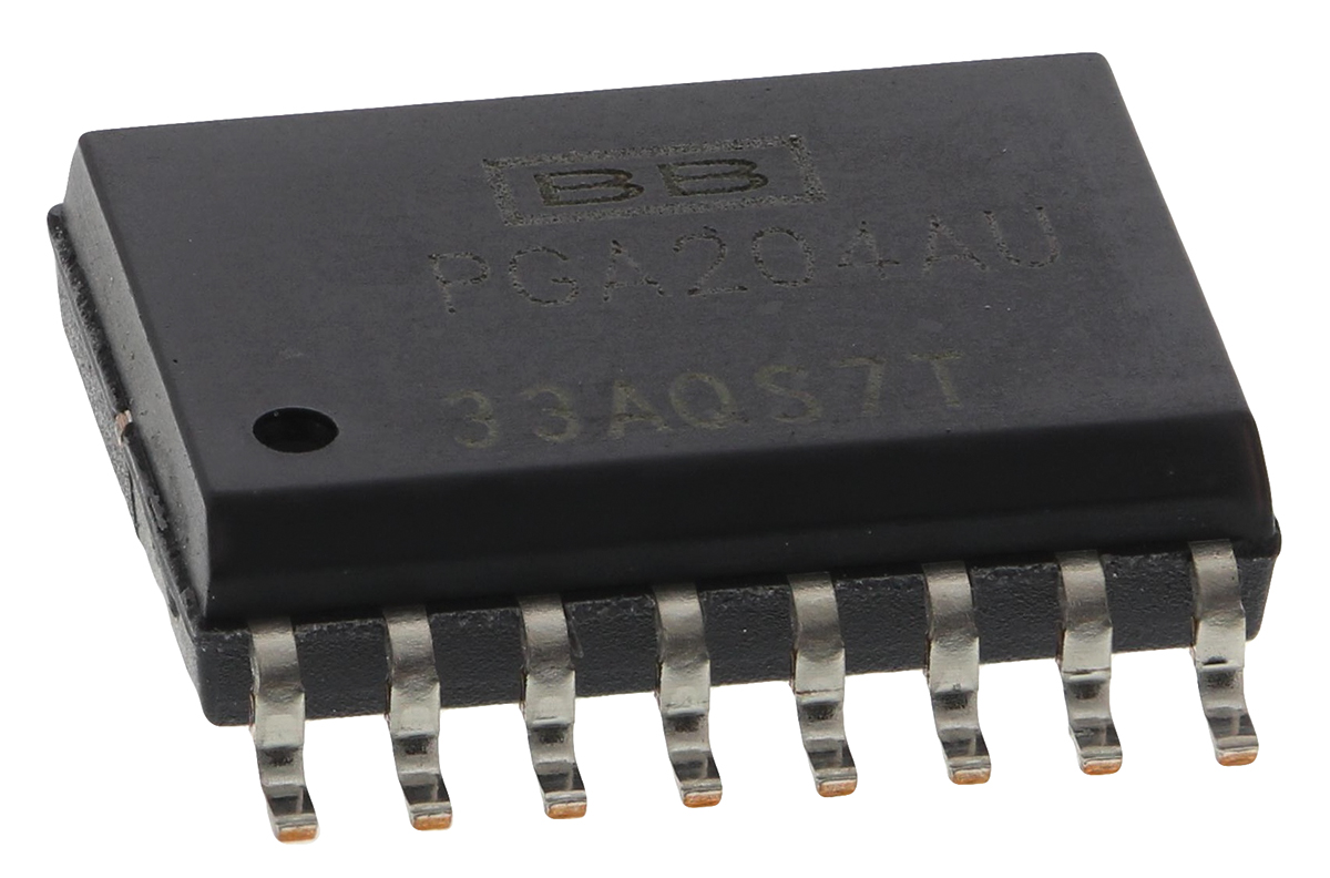 PGA204AU Texas Instruments, Instrumentation Amplifier, 125μV Offset 1MHz, 16-Pin SOIC