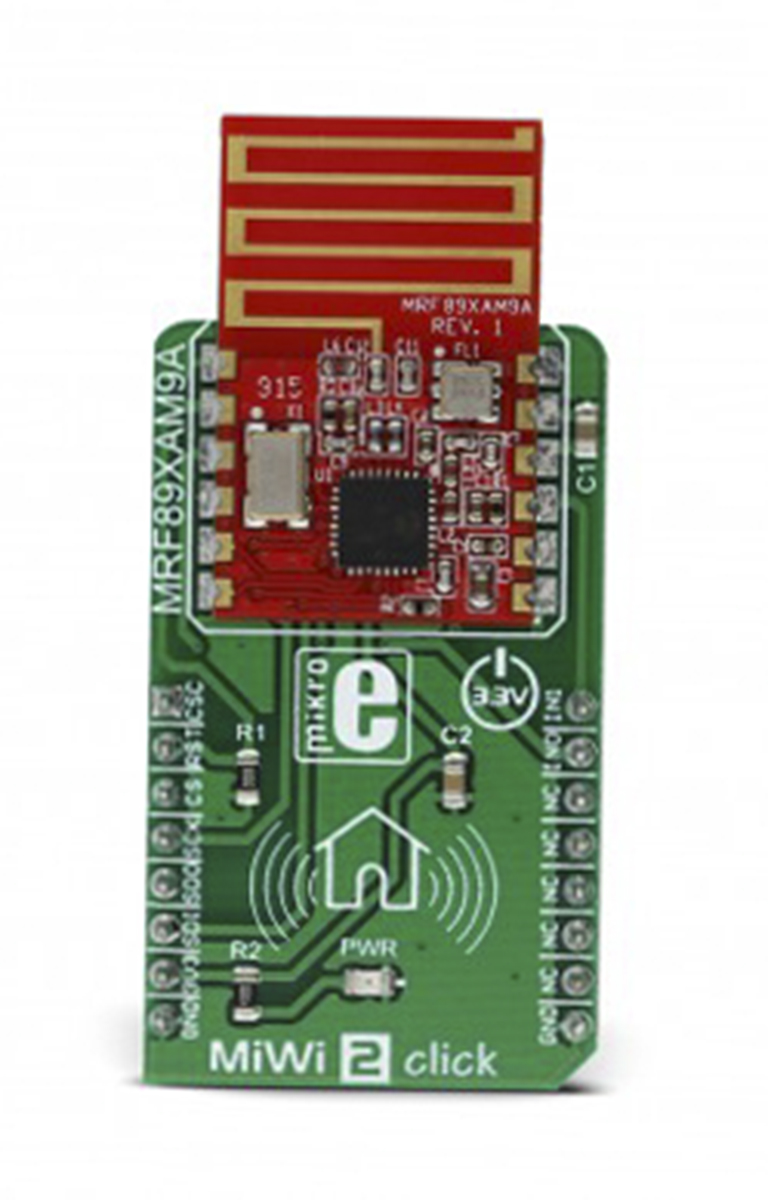 MikroElektronika MiWi 2 click MRF89XAM9A for Alarms, Applications for Remote Keyless Access, Data Loggers, Developing