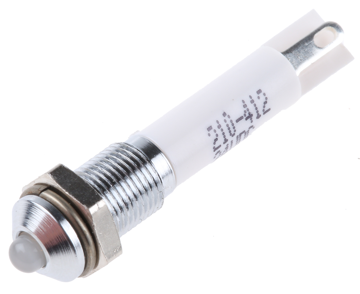 RS PRO Green, Red Panel Mount Indicator, 24V dc, 6mm Mounting Hole Size, Solder Tab Termination
