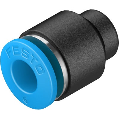 Festo QSC Series Push-in Fitting, 1/4 in, Push-in Connection Style, 153830
