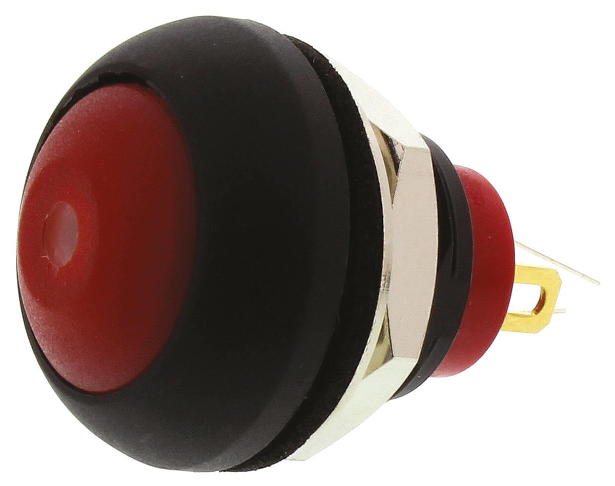 KNITTER-SWITCH Illuminated Miniature Push Button Switch, Momentary, Panel Mount, 12.9mm Cutout, SPST, Green LED, IP67