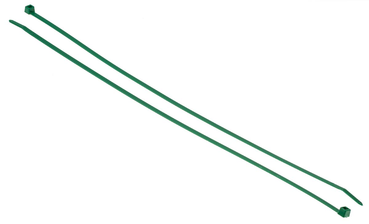 HellermannTyton Cable Tie, 390mm x 4.6 mm, Green Polyamide 6.6 (PA66), Pk-100