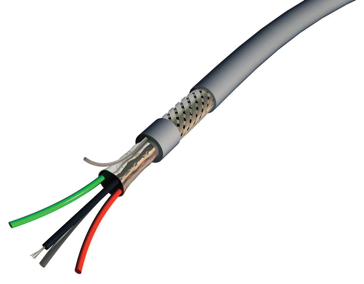 S2Ceb-Groupe Cae DMX Lighting Cable 0.34 mm² 4 Core Power Cable, Grey PVC, 100m