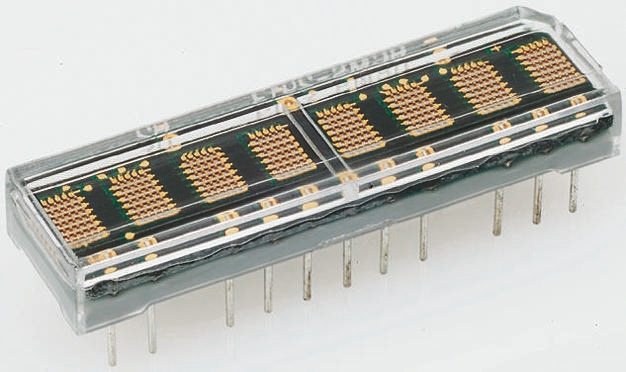 HCMS-2913 Broadcom 8 Digit Dot Matrix LED Display, 7 x 5 Dot Matrix Green 0.11 mcd 3.7mm